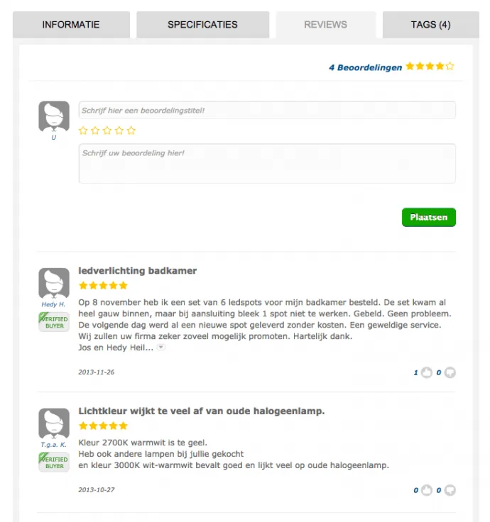 Tip - productbeoordelingen op je webshop