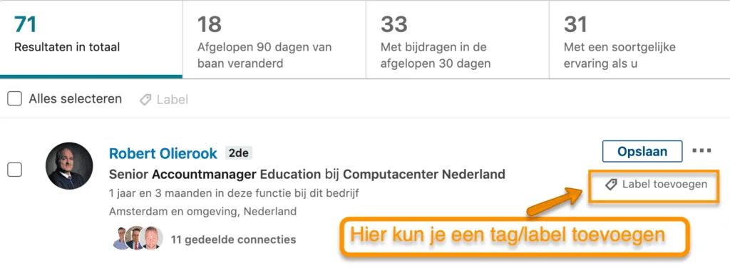 LinkedIn Sales Navigator tags