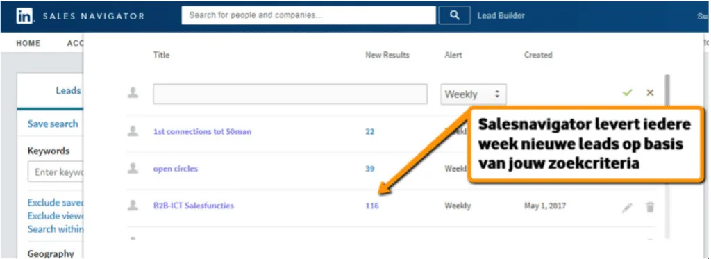LinkedIn Saved Search