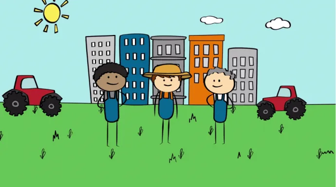 Voorbeeld animatiestijl vrolijk en warm