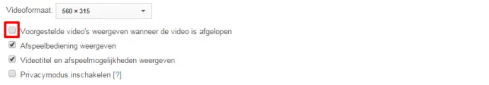 Tip Youtube vinkje weghalen