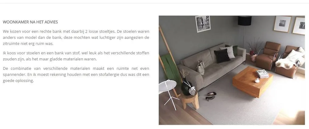 Voorbeeld contrast: Mix in Stijl woonkamer na