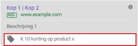 voorbeeld van een promotie-extensie