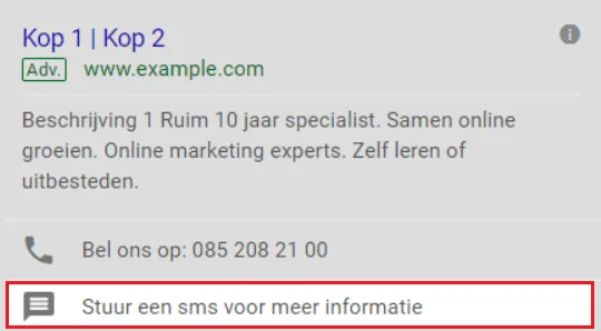 voorbeel van een berichtextensie