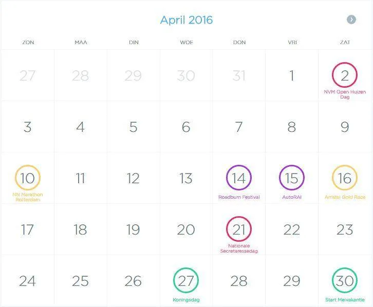 kalender voorbeeld