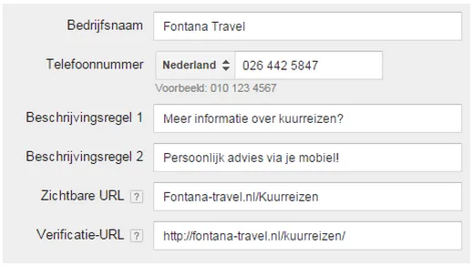 AdWords alleen bellen advertentie instellen