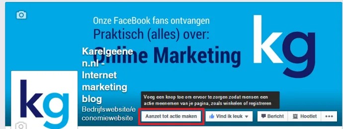 Facebook actie button